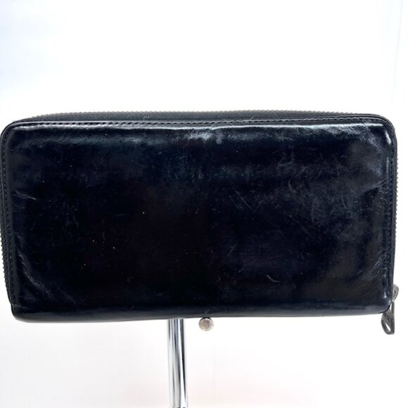 Vgt  Diesel  Black Leather Wallet Full Zip Store Mone & Credit Card Logo (64) - Picture 4 of 11